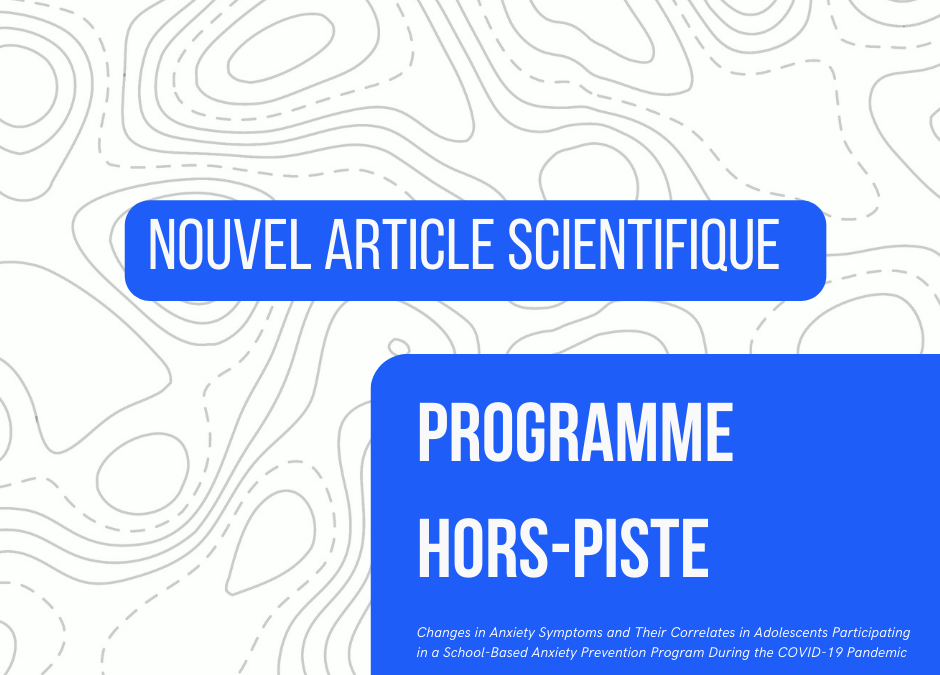 Un nouvel article scientifique à propos de notre programme HORS-PISTE